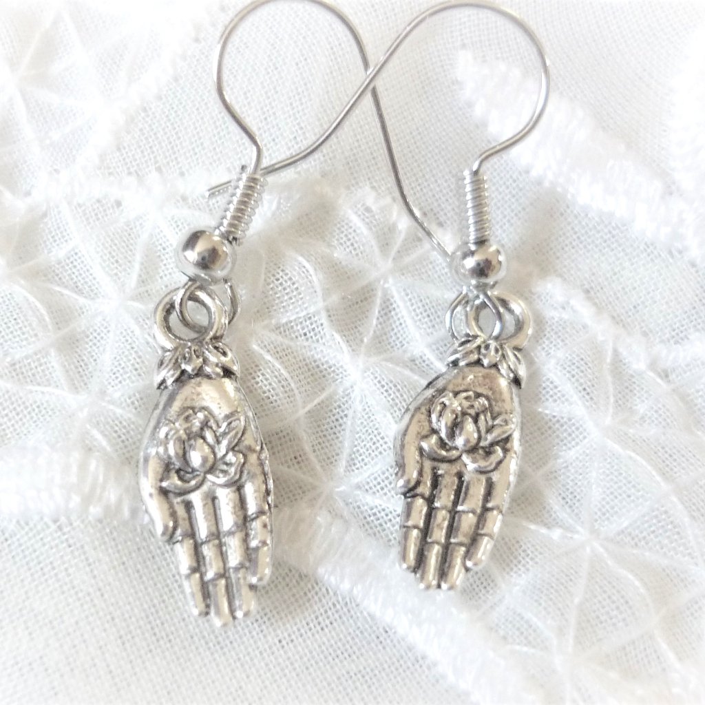 Lotus Hand Earrings,Buddha Hand Earrings New